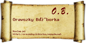 Oravszky Bíborka névjegykártya